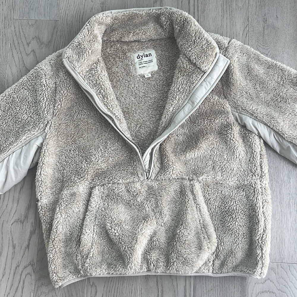 Dylan Los Angeles Cozy Sherpa Fleece Pullover 1/2 Zip Medium - Picture 3 of 9